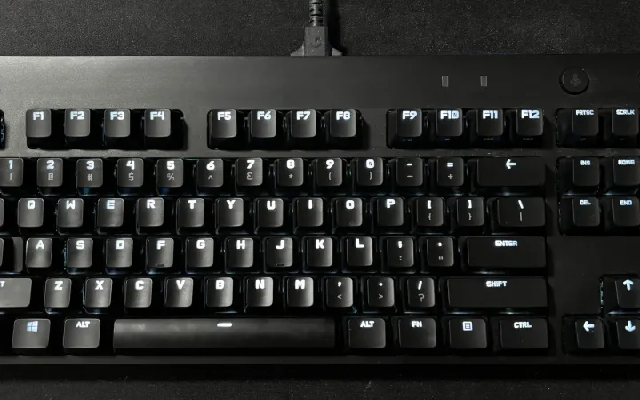 Gaming keyboard on a desk