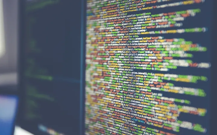 Source code on a computer monitor